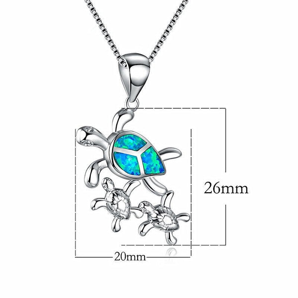 Opal Sea Turtle Pendant Earring Ring Set