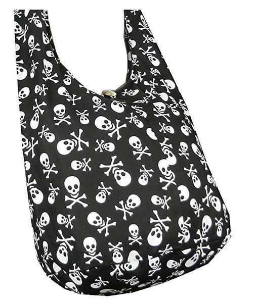 Skull Cotton Sling Crossbody Bag
