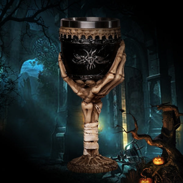 3D Gothic Resin Stainless Steel Skull Cup