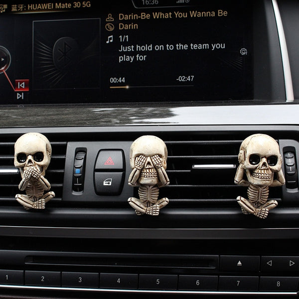 3pcs Skull Car Vent Clip Air Outlet Freshener