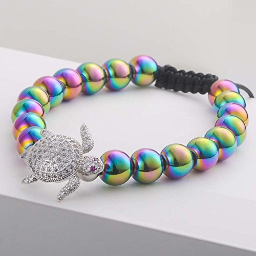 Sea Turtle Rainbow Hematite Bracelet