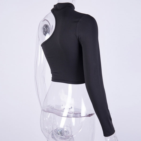 Goth One Shoulder Sexy Crop Top