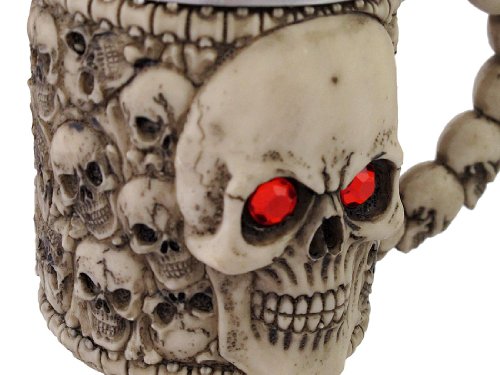 Wickedly Awesome Skull Mug with Red Eyes