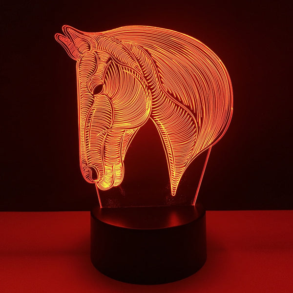 USB 7 Colors Changing Horse LED Table Lamp