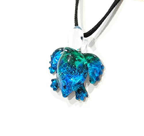 Handmade Ocean Sea Turtle Art Glass Pendant Necklace