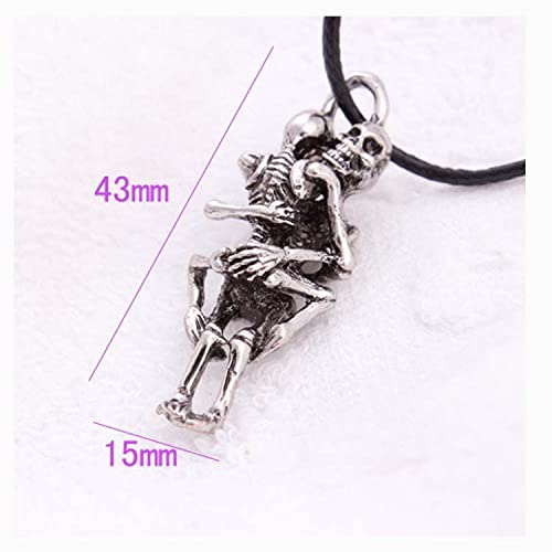 Retro Skull Never Leave Couple Necklace
