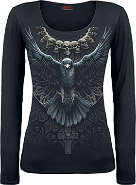 Raven Skull Baggy Top Black
