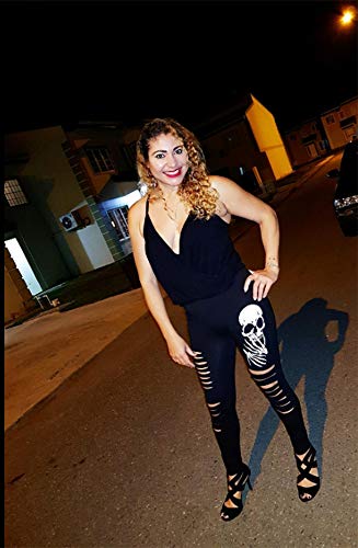 Skull Cut Out Leggings Stretch Pants
