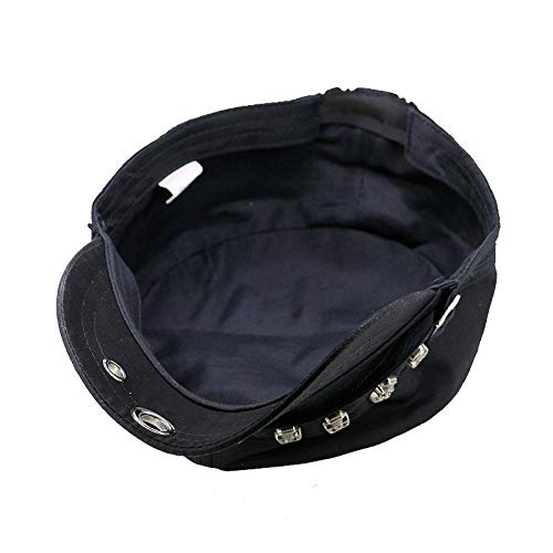 Skull Rivet Flat Adjustable Snapback Hat