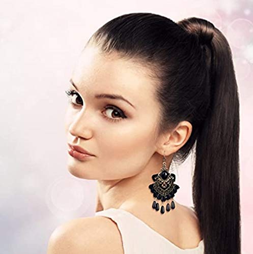 Vintage Black Lace Gothic Choker Necklace and Earrings Set