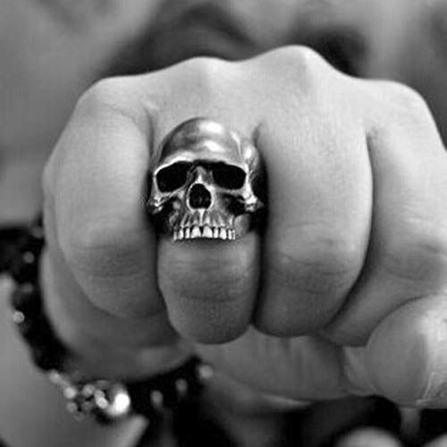 Men Death Rock Skull Ring