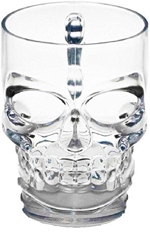 Set of 2 Skull Face Beer Mugs 17.6 oz.