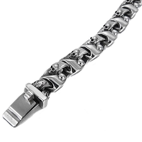 Men's Bracelet Skull Titanium Steel Link Bracelet