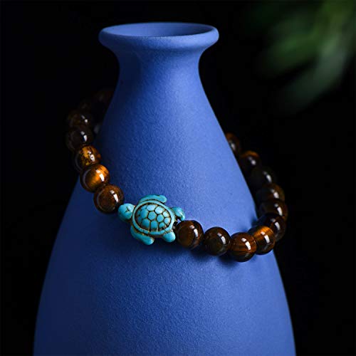 10 Pieces Sea Turtles Beads Bracelet Natural Stone Elastic