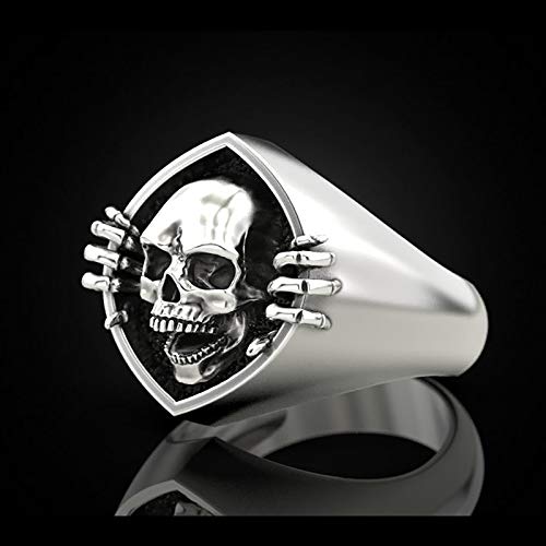 Gothic Men Skeleton Head Ring