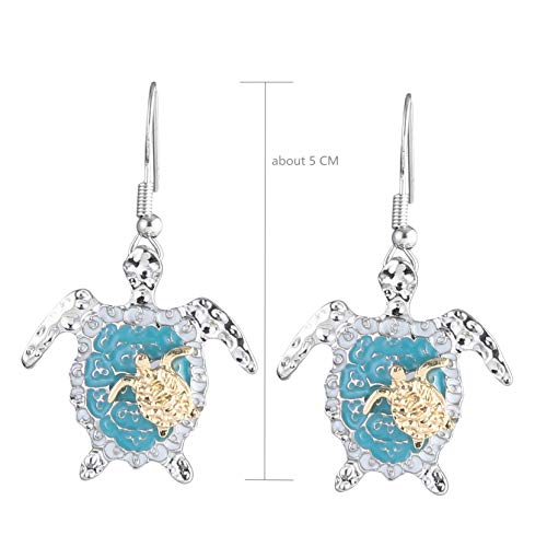 Sea Turtle Mom Child Necklace Earrings Set