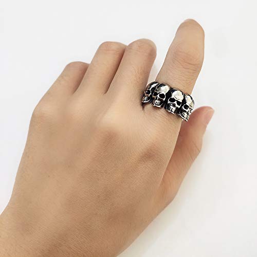 Men Gothic Skull Heads Ring