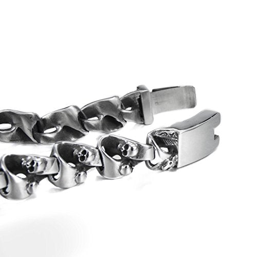 Men's Bracelet Skull Titanium Steel Link Bracelet