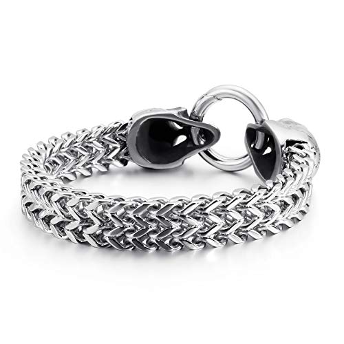 Men Stainless Steel Skull Head Bracelet