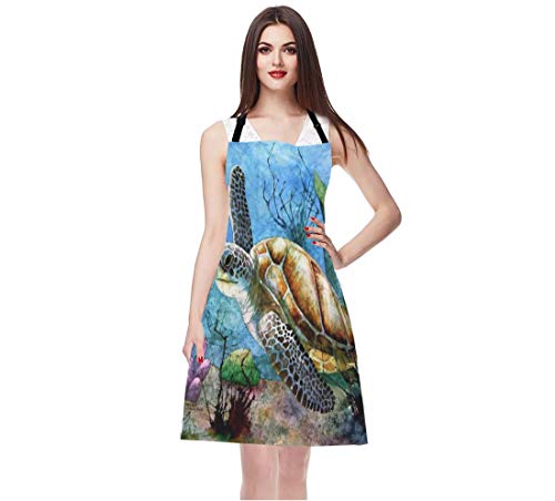 Sea Turtle Oil Painting Apron
