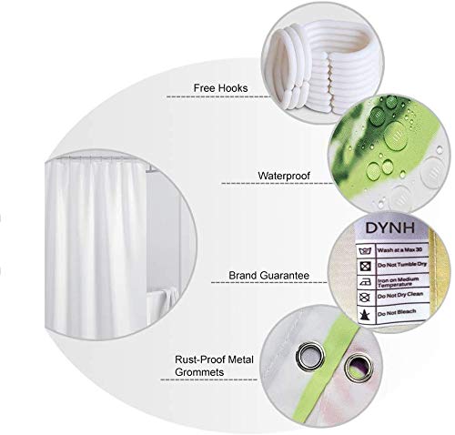 Life is Better at The Beach Sea Turtle Shower Curtain Set with 12PCS Hooks, 69X70IN