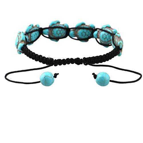 Hand Knit Bohemian Turquoise Turtle Bracelet