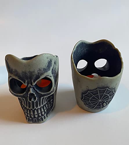 Flameless Skull Candles Décor Set of 4