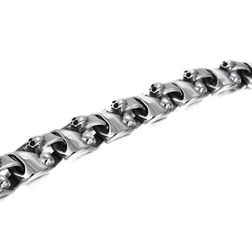 Men's Bracelet Skull Titanium Steel Link Bracelet