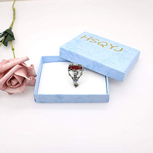 Silver Skull Bat Coffin Ring