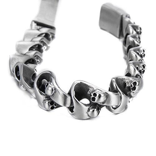 Men's Bracelet Skull Titanium Steel Link Bracelet