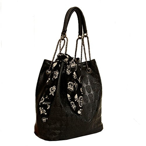 Skull Print Hobo Tote Shoulder Bag Package