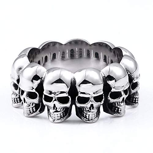 Men Gothic Skull Heads Ring