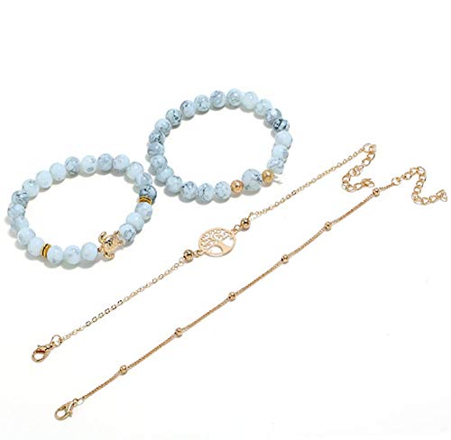 Turtle Bracelet Bead Chain Set of 4