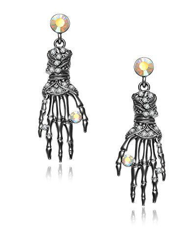 Skeleton Choker Statement Necklace Earrings Jewelry Set