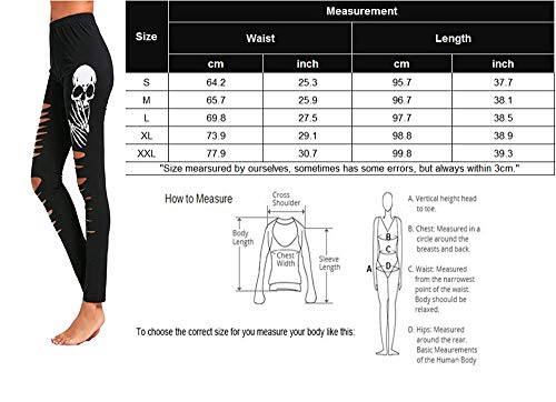 Skull Cut Out Leggings Stretch Pants