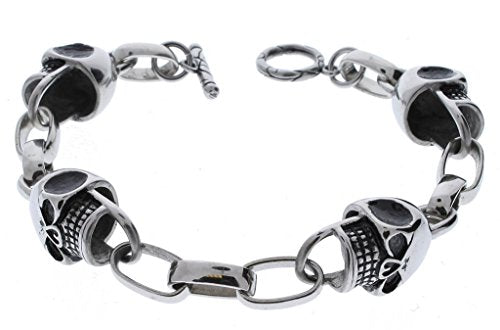 Men's Stainless Steel Skull Bracelet - 9.5 inches
