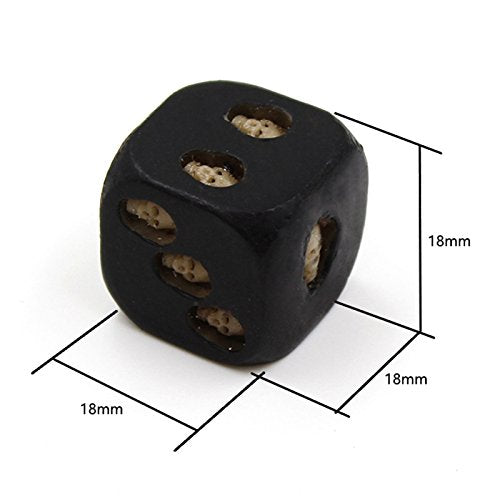 Hand Carved Set of 5 Pcs Black Skull Novelty Dice