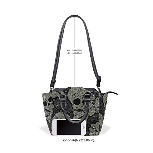 Paisley Skull Leather Mini Handbag