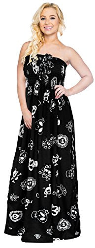 Skull Maxi Skirt Backless Sundress
