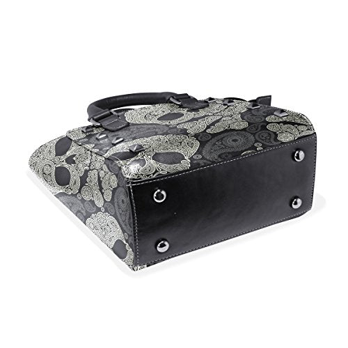 Paisley Skull Leather Mini Handbag