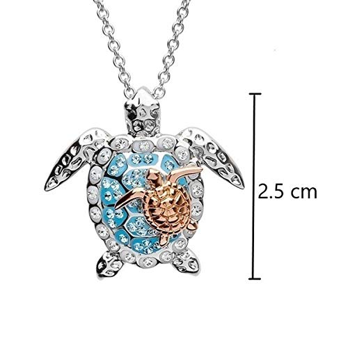 Sea Turtle Mom Baby Necklace Earrings Set