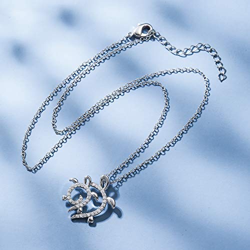 Sea Turtle Crystal Pendant Necklace