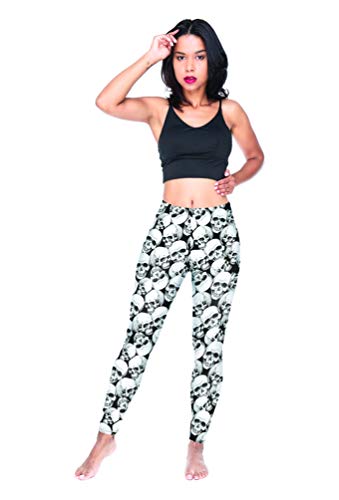 Skull Heads Ankle Elastic Leggings