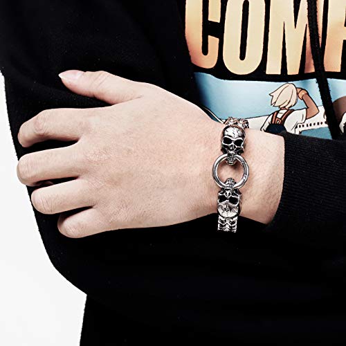 Men Stainless Steel Skull Head Bracelet