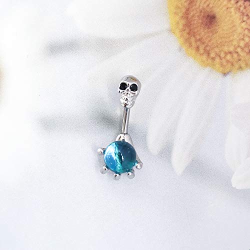 Surgical Steel Skull Navel Belly Button Ring