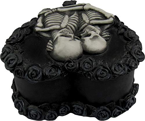 To Have & To Hold Skeleton Black Rose Keepsake Jewelry Trinket Box 5-inch
