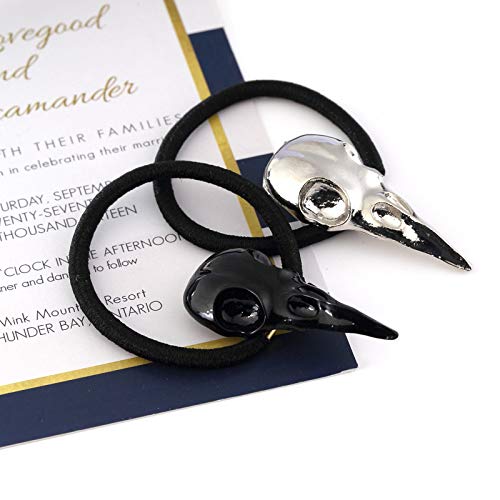 Women Elastic Metal Alloy Skull Pattern Hair Holder (Set of 4pcs)