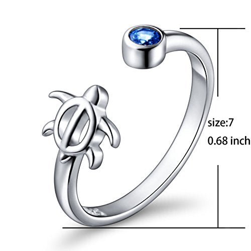 Sterling Silver Adjustable Turtle Wrap Open Ring