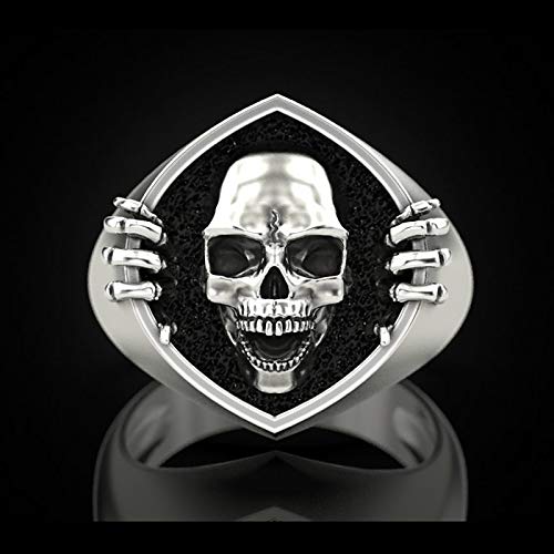 Gothic Men Skeleton Head Ring