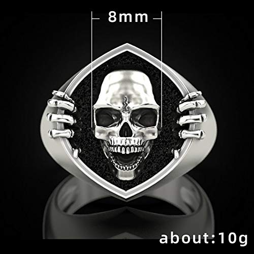 Gothic Men Skeleton Head Ring